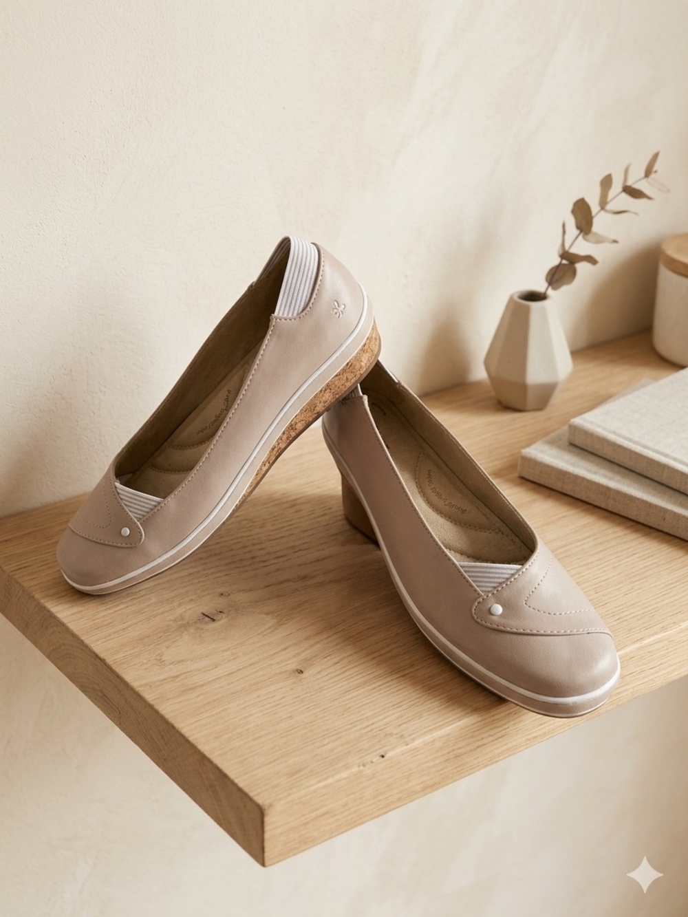 Grasshoppers Neutral Taupe Slip-On Flats